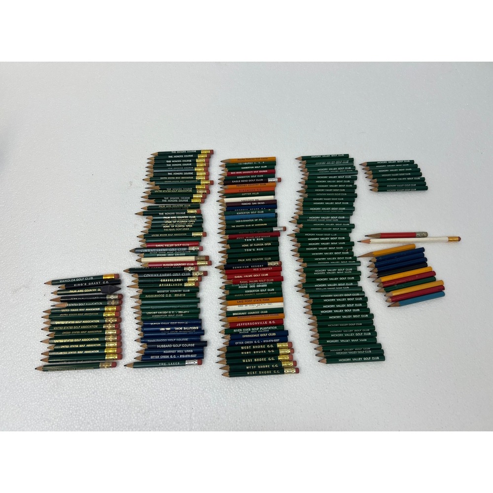 Vintage Golf Pencil Lot 75+ USGA Pennsylvania Ohio FL Country Clubs Memorabilia